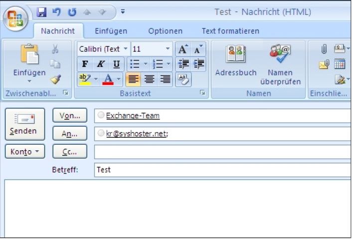 Send-as-Recht Hosted Exchange E-Mail