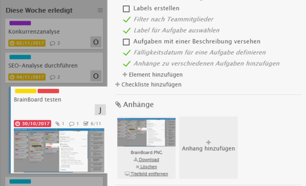 SharePoint BrainBoard Anhänge