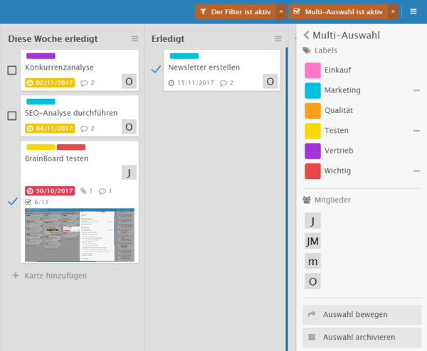 SharePoint BrainBoard Filterfunktion